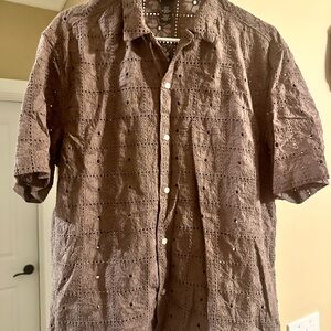 H&M Brown Casual Button Down Shirt
